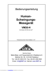 Manfred Weber VM30-H Bedienungsanleitung