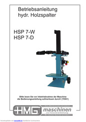 HMG-maschinen HSP 7-W Betriebsanleitung