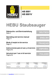 HEBU medical HB 8881V Gebrauchs- Und Serviceanleitung
