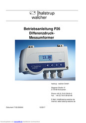 Halstrup - Walcher P26 Betriebsanleitung