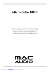 MAC Audio Micro Cube 108 D Bedienungsanleitung