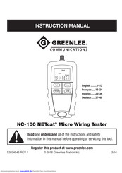 Greenlee NC-100 NETcat Micro Bedienungsanleitung