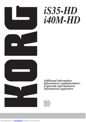 Korg i40M-HD Ergäzende Informationen
