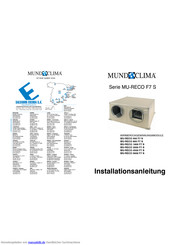 MUND CLIMA MU-RECO 1800 F7 S Installationsanleitung