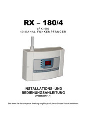 indexa RX-180/4 Installations- Und Bedienungsanleitung
