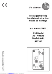 Ifm Electronic AS interface AC2502 Montageanleitung
