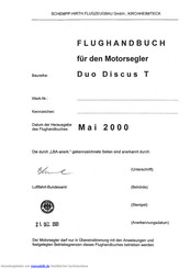 Schempp-Hirth Duo Discus T Flughandbuch