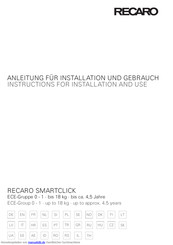 RECARO SmartClick Installationsanleitung Und Gebrauchsanleitung