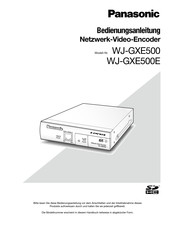 Panasonic WJ-GXE500E Bedienungsanleitung