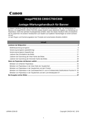 Canon imagePRESS C650 Justage-/Wartungshandbuch Für Banner