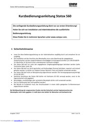 Compur Statox 560 Kurzbedienungsanleitung