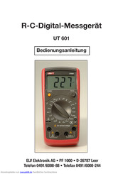 elv UT 601 Bedienungsanleitung
