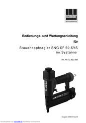 Schneider Airsystems SNG-SF 50 SYS Bedienungs- Und Wartungsanleitung