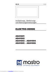 mastro ADA1003 Aufstellungs-, Bedienungs Und Wartungsanweisungen