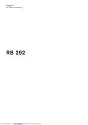 Gaggenau RB 292 Gebrauchsanleitung