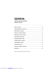 GENEVA Model Cinema Bedienungsanleitung