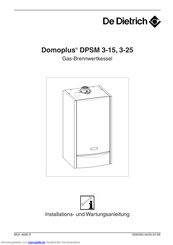 De Dietrich Domoplus DPSM 3-15 Nstallations- Und Wartungsanleitung