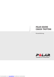 POLAR EQUINE CS600X TROTTING Kurzanleitung