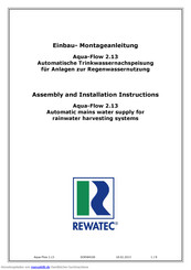 Rewatec Aqua-Flow 2.13 Einbau- Und Montageanleitung