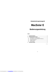 PCE Instruments MacSolar E Bedienungsanleitung