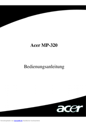 Acer MP-320 Bedienungsanleitung