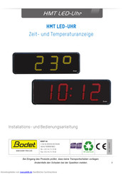 Bodet HMT LED-Uhr Installations- Und Bedienungsanleitung