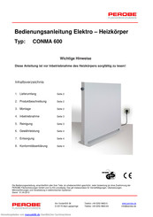Perobe Conma 600 Bedienungsanleitung