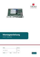 Triax CCCF 1000 FM Montageanleitung
