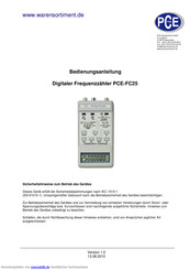 PCE Instruments PCE-FC25 Bedienungsanleitung