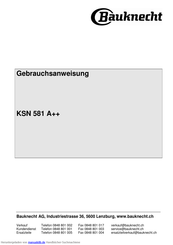Bauknecht KSN 581 A++ Gebrauchsanweisung
