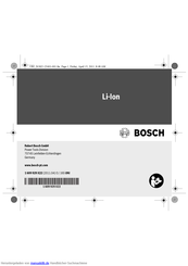 Bosch Li-Ion Series Sicherheitshinweise