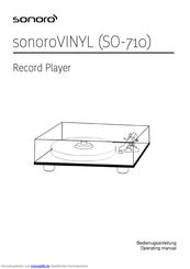 Sonoro Vinyl Bedienungsanleitung