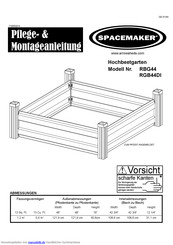 Spacemaker RGB44DI Pflege- & Montageanleitung