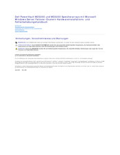 Dell PowerVault MD3200 Hardwareinstallations- Und Fehlerbehebungshandbuch