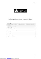 Brinsea Octagon 20 Advance Bedienungsanleitung