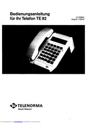 Telenorma TE 92 Bedienungsanleitung