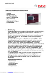 Bosch TV-Wandscheibe Kurzanleitung