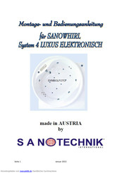 SANO System 4 Luxus Elektronisch Montage- Und Bedienungsanleitung