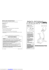 Pro-Form PFEVEX34180 Bedienungsanleitung
