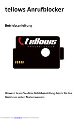 tellows Anrufblocker Betriebsanleitung