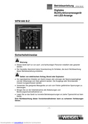 WEIGEL WPM 600 B-Z Betriebsanleitung