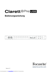 Focusrite Clarett 8Pre USB Bedienungsanleitung