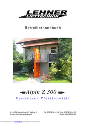 Lehner Liftechnik Alpin Z 300 Benutzerhandbuch