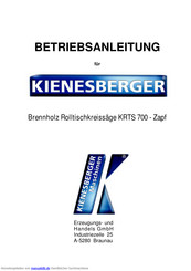 Kienesberger KRTS 700 - Zapf Betriebsanleitung