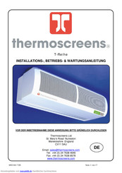 Thermoscreens T Serie Installations-, Betriebs- & Wartungsanleitung
