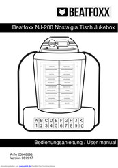 BEATFOXX NJ-200 Nostalgia Tisch Jukebox Bedienungsanleitung
