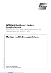 WAREMA AF86 Montage- Und Bedienungsanleitung