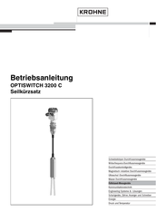 KROHNE OPTISWITCH 3200C Betriebsanleitung
