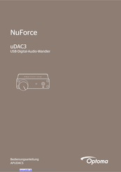 Optoma NuForce uDAC3 Bedienungsanleitung