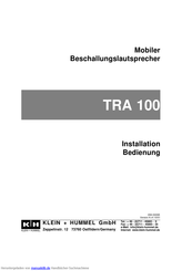 Klein + Hummel TRA 100 Installation